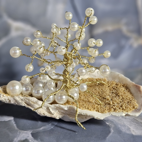 Other - Gold Wire Pearl Tree Of Life Sculpture